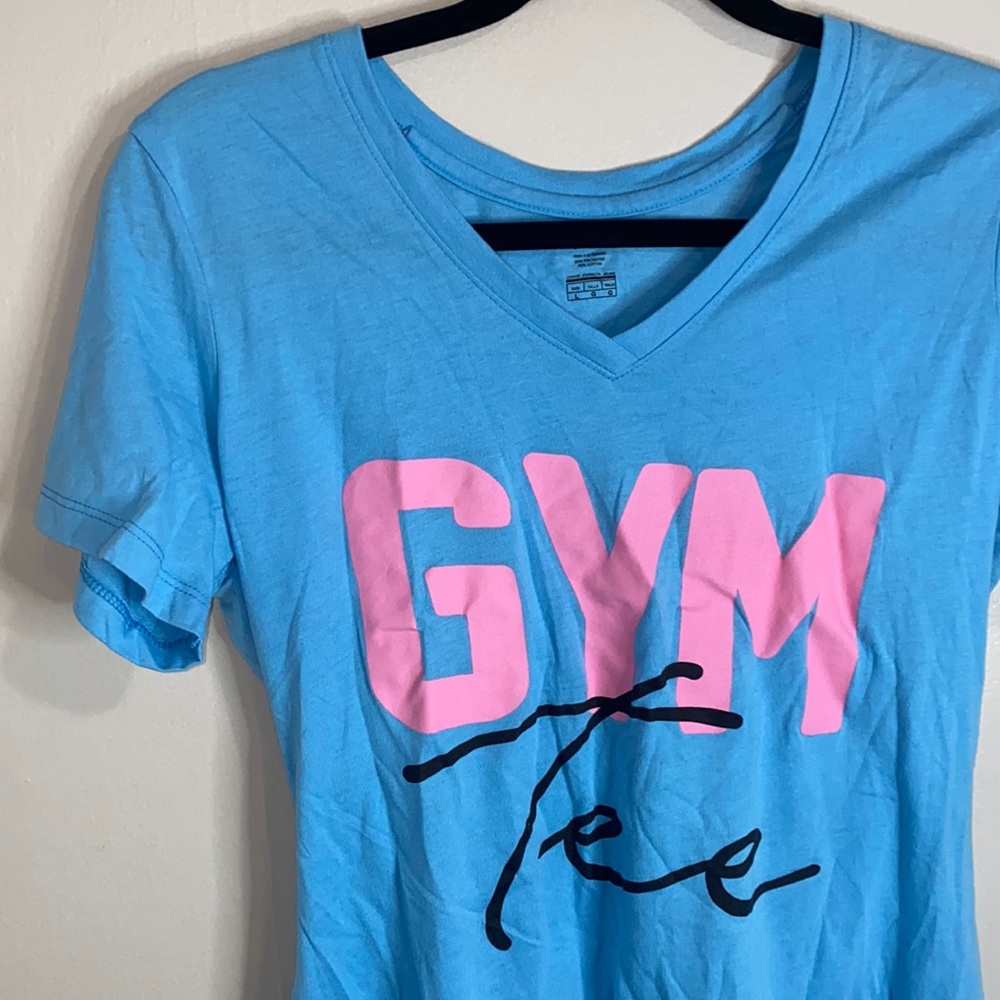 🌵Blue with pink and black detailed lettering t-shirt!